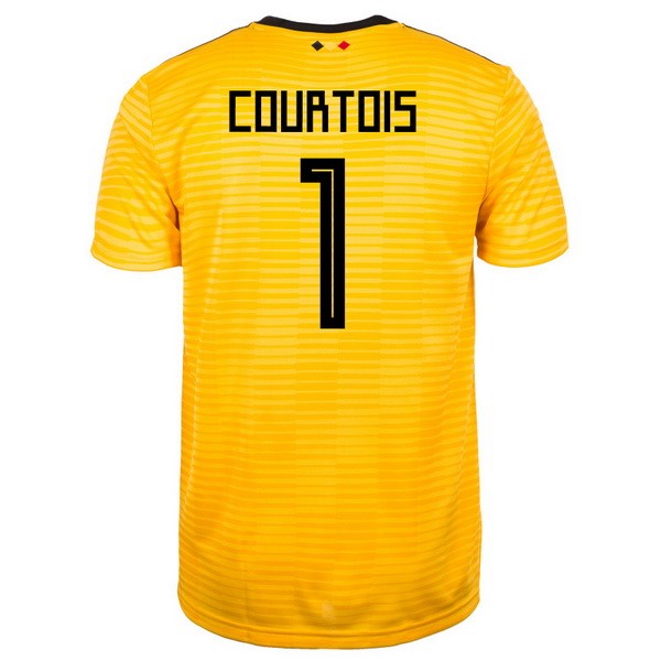 Camiseta Bélgica 2ª Courtois 2018 Amarillo